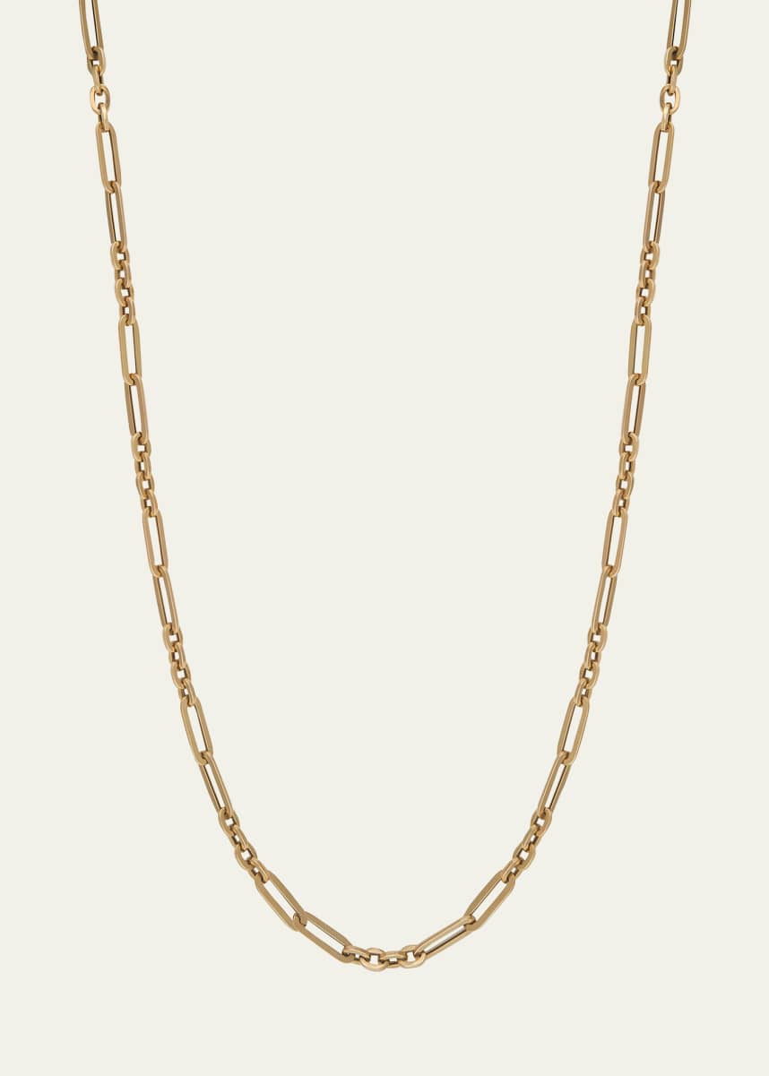 Maura Green Jewelry 14K Yellow Gold Semi-Hollow Fancy Link Chain Necklace, 18"