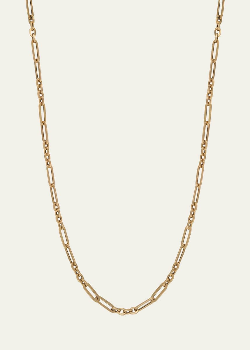 Maura Green Jewelry 14K Yellow Gold Semi-Hollow Fancy Link Chain Necklace, 20"