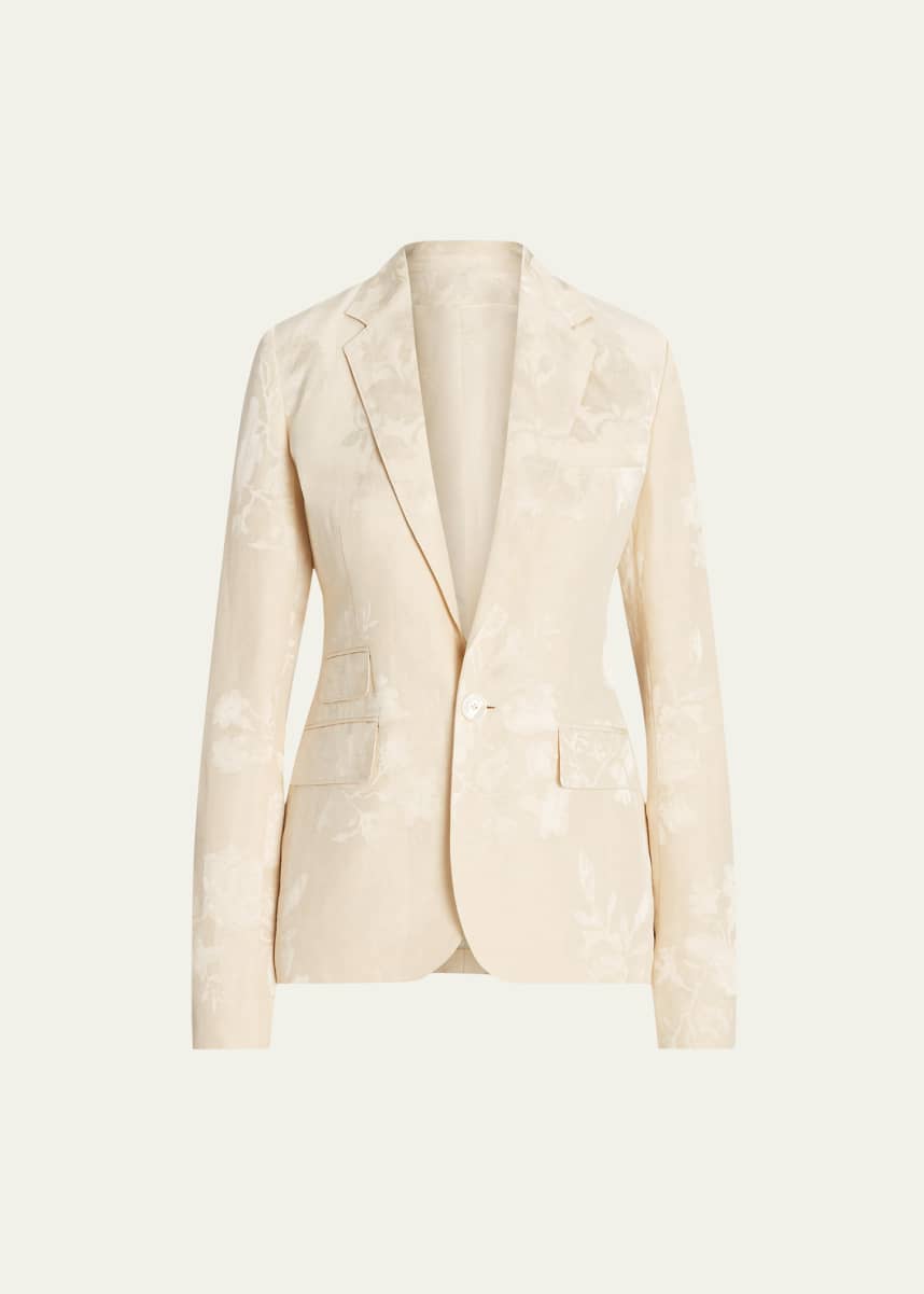 Ralph Lauren Collection Parker Floral Jacquard Single-Breasted Blazer Jacket