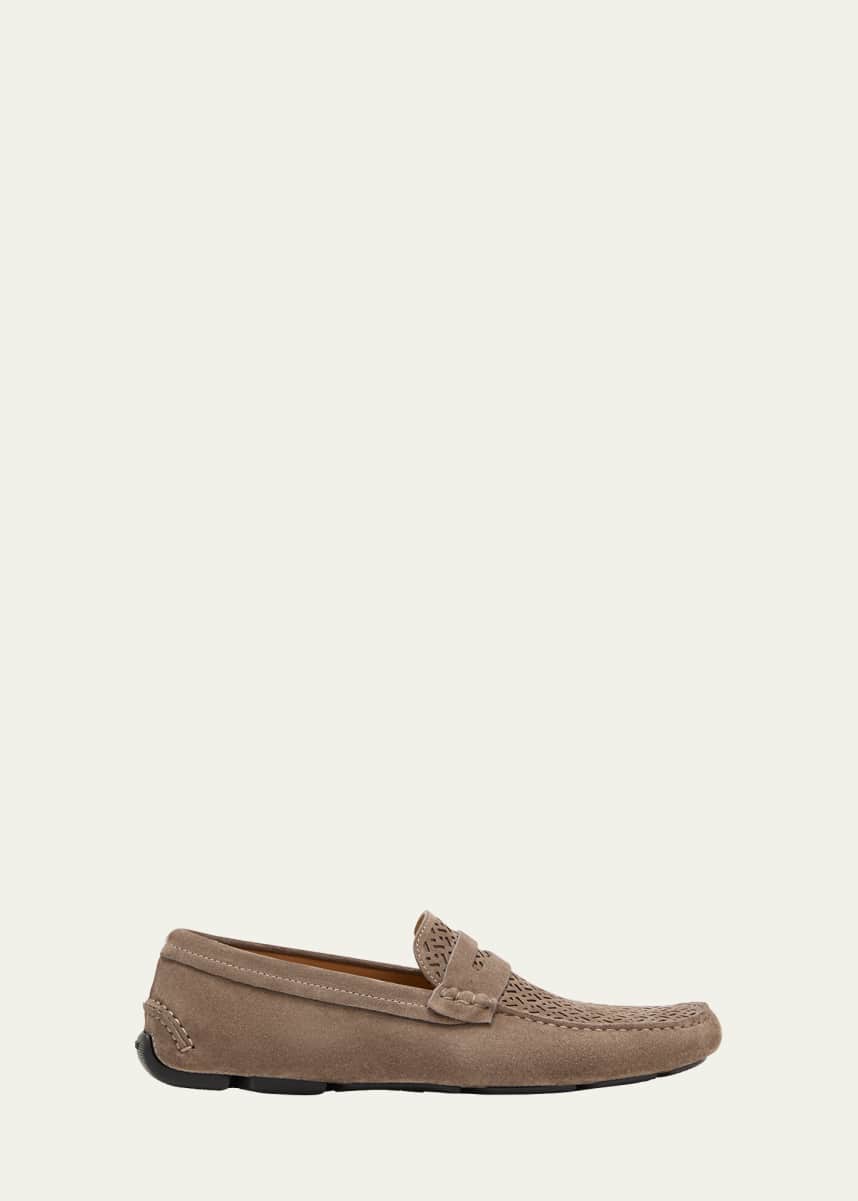 Giorgio Armani Men's Suede Perforated Driving Shoes