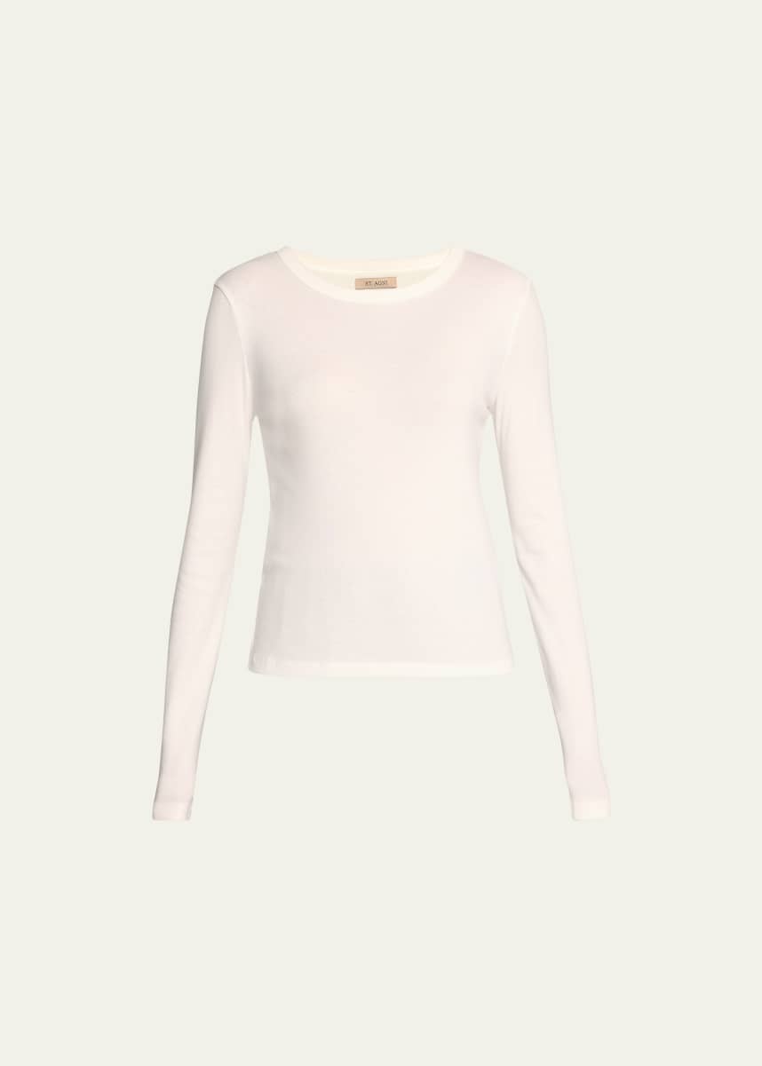 St. Agni Long-Sleeve Crewneck Top