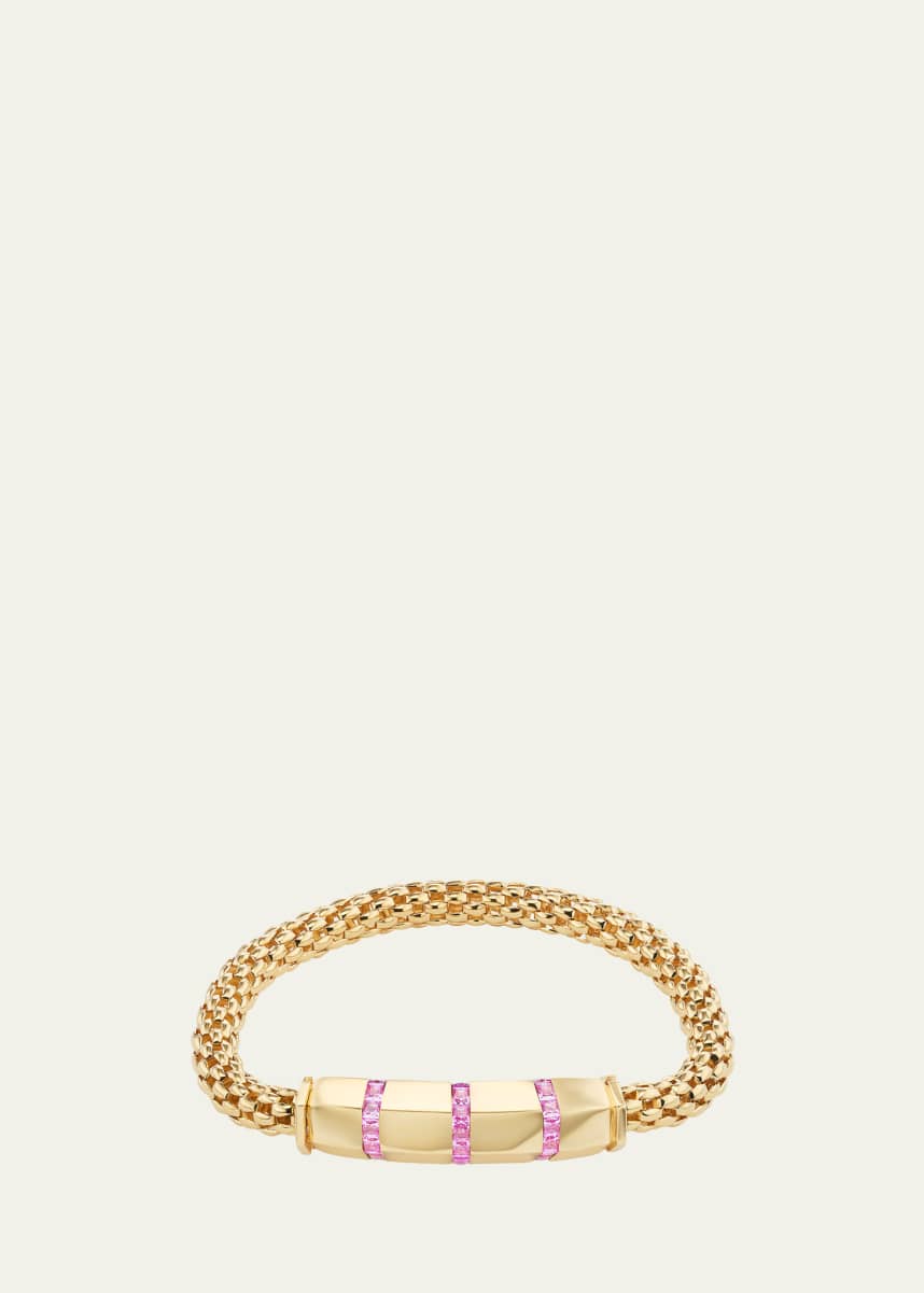 Gemella Jewels 18K Yellow Gold Stella Pink Sapphire Bar Bracelet