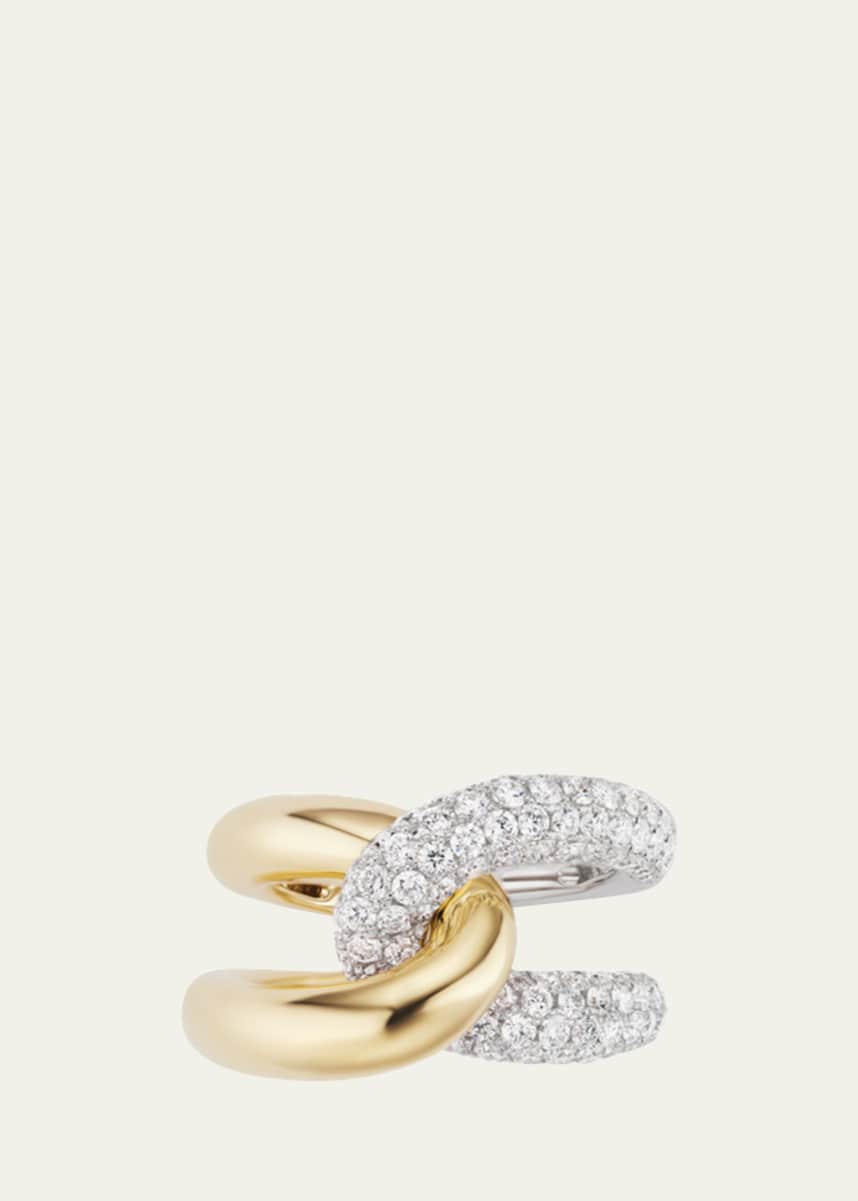 Gemella Jewels 18K Yellow Gold Intertwin Diamond Statement Ring