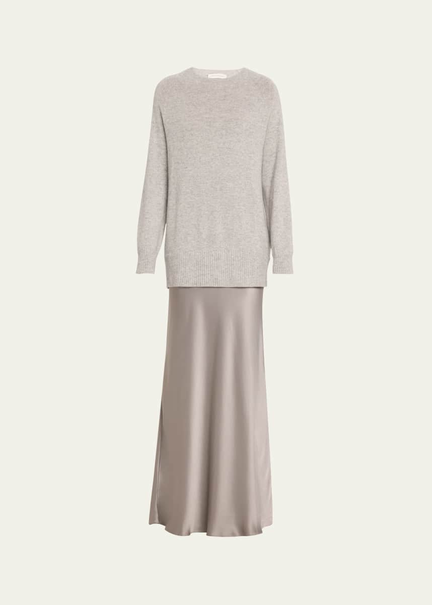Christopher Esber Monument Mixed-Media Cashmere Maxi Dress