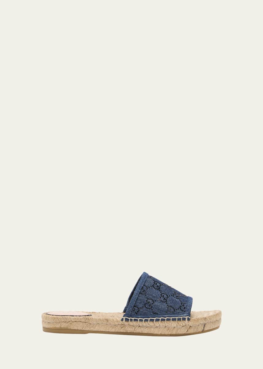 Gucci Pilar GG Denim Espadrille Sandals