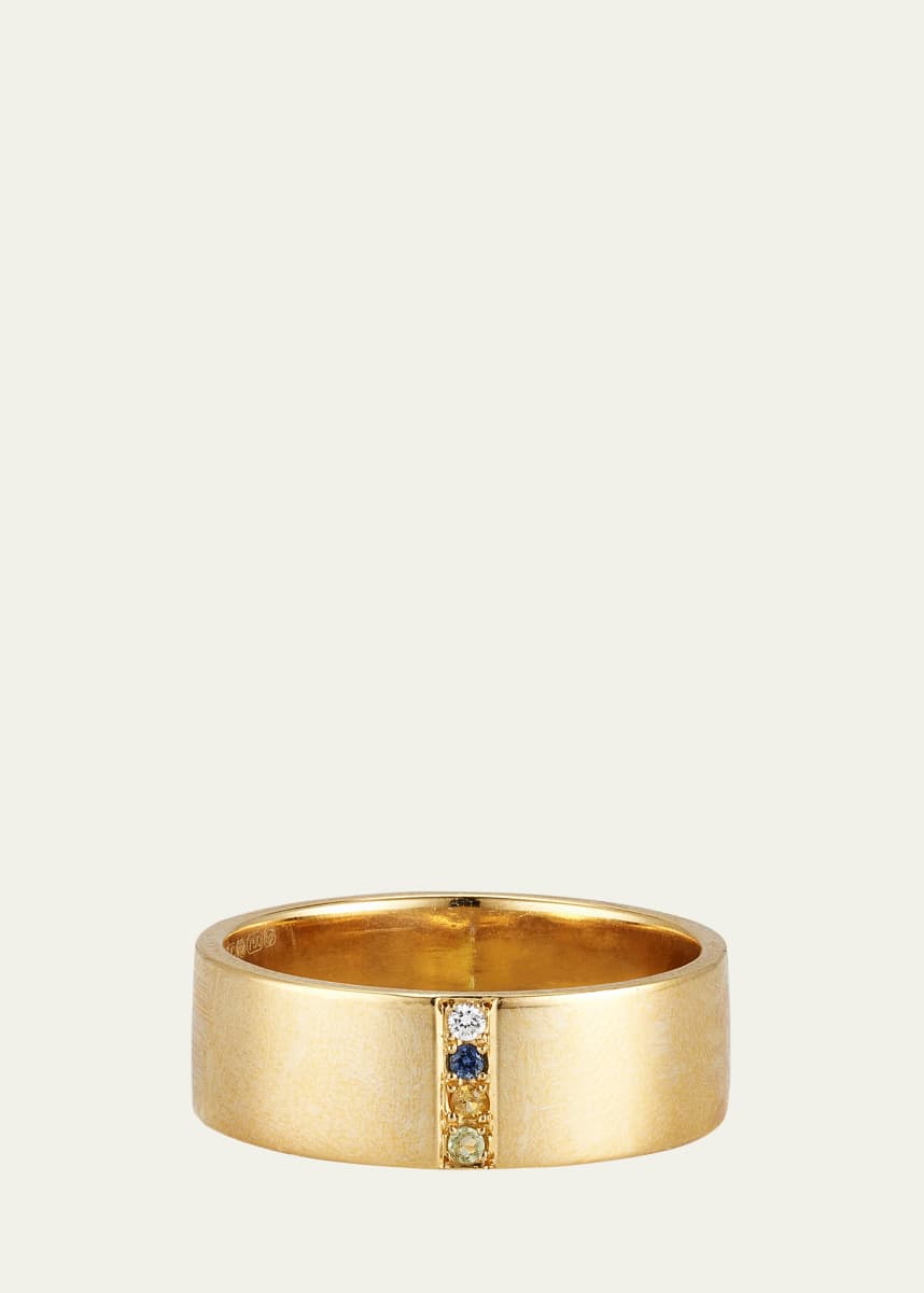 Alice Van Cal 18K Yellow Gold Amelia Windsor Ring with Diamond and Gemstones