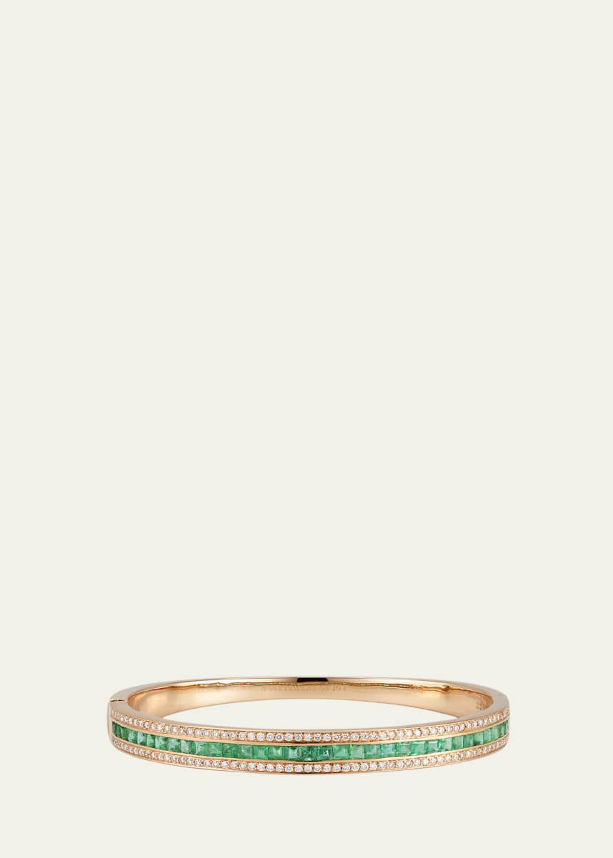Alice Van Cal 18K Rose Gold Emerald and Diamond Union Bracelet
