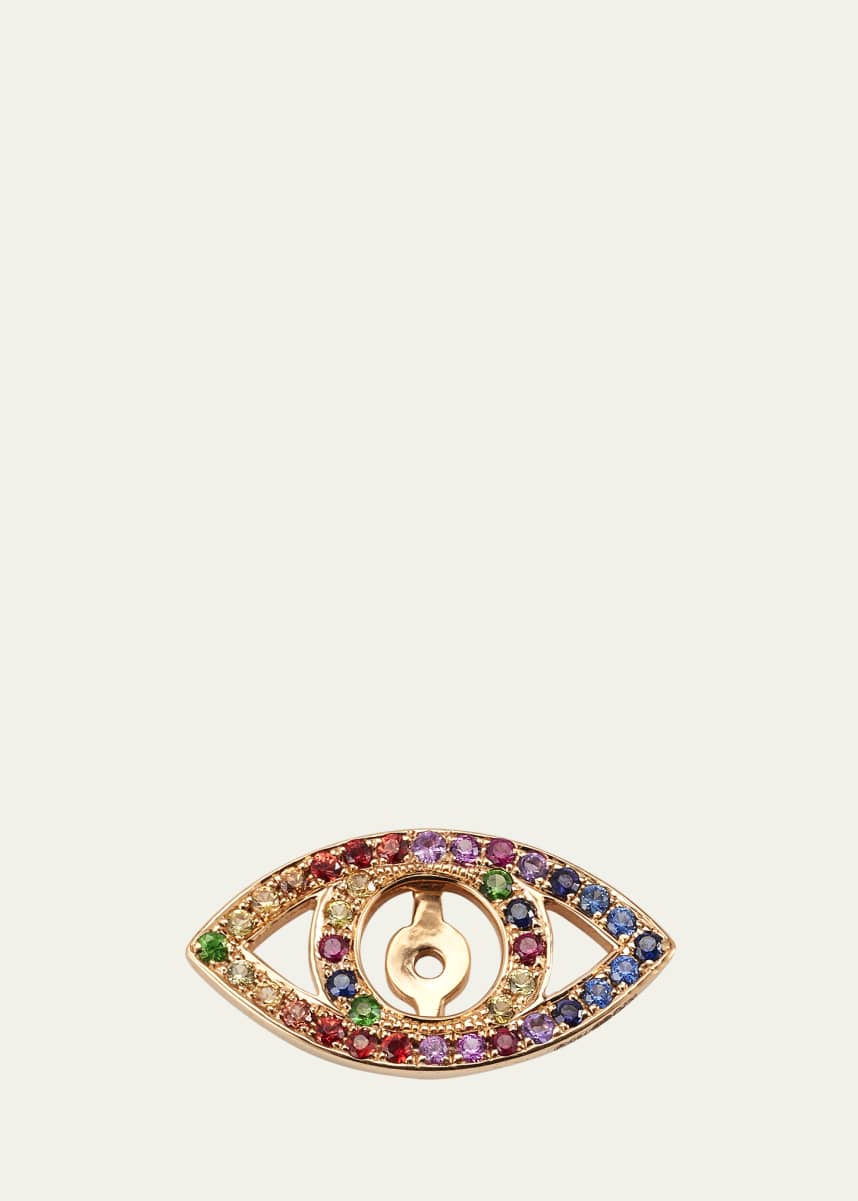Alice Van Cal 18K Rose Gold Rainbow Sapphire Eye Earring Jacket, Single
