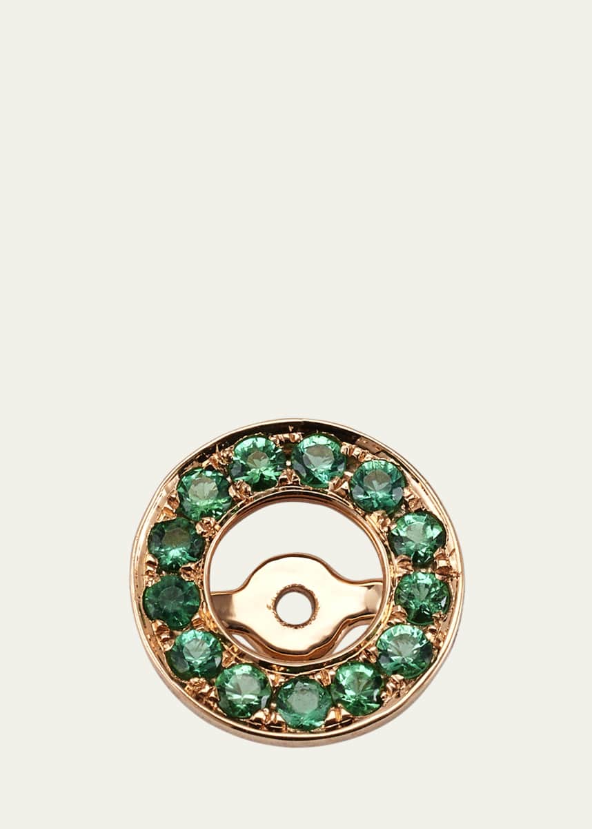 Alice Van Cal 18K Rose Gold Emerald Earring Halos
