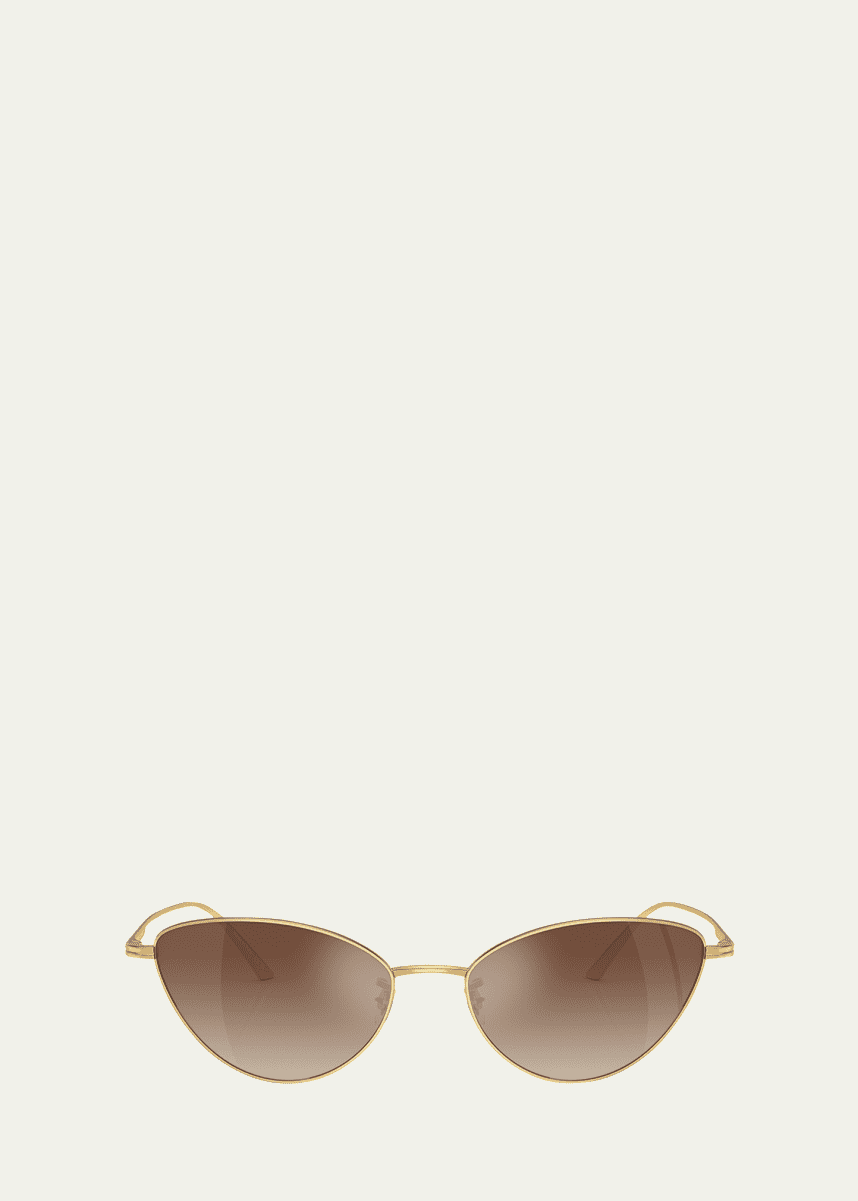 KHAITE x Oliver Peoples Sleek Steel Butterfly Sunglasses