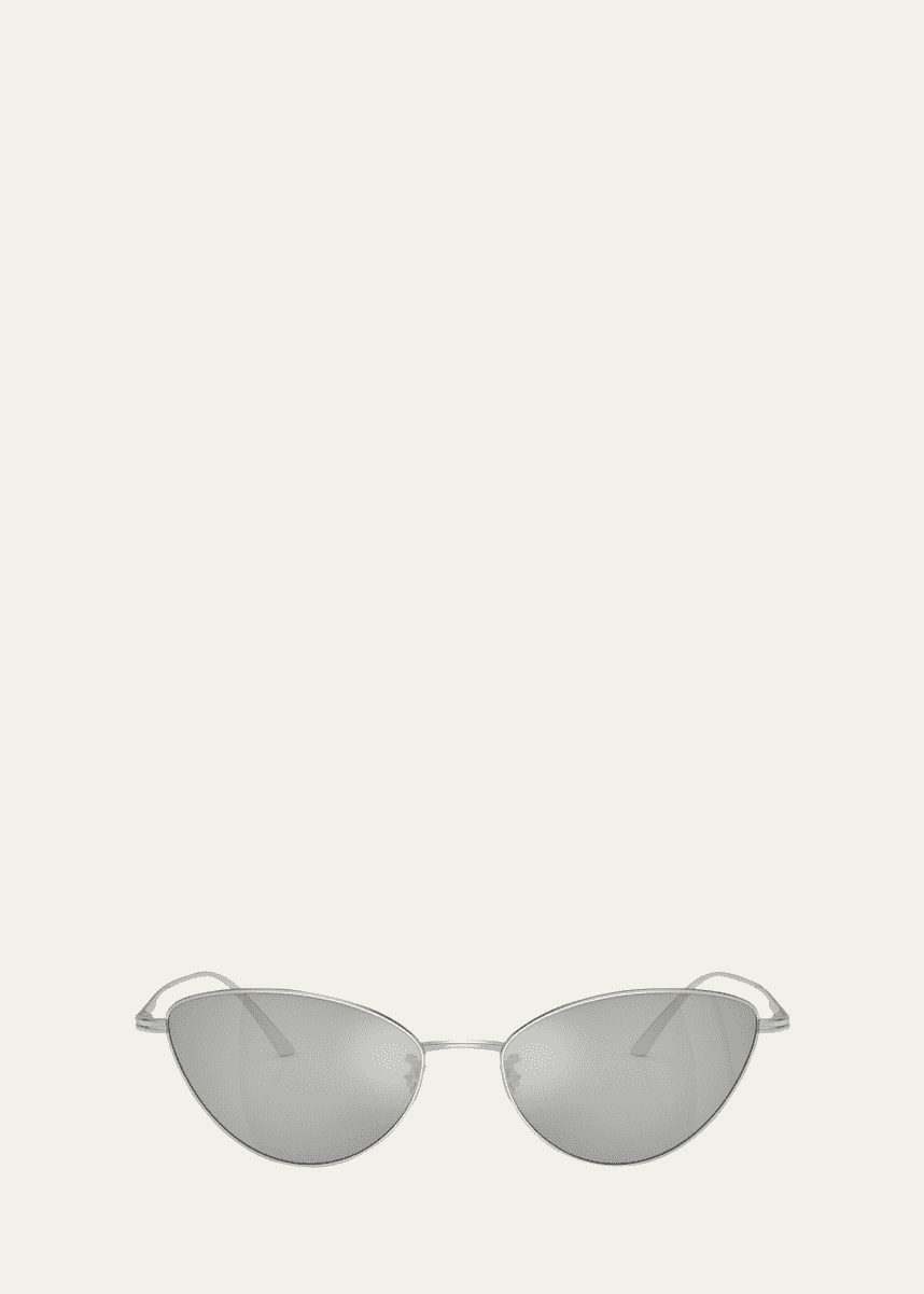KHAITE x Oliver Peoples 1998c Mirrored Steel Butterfly Sunglasses