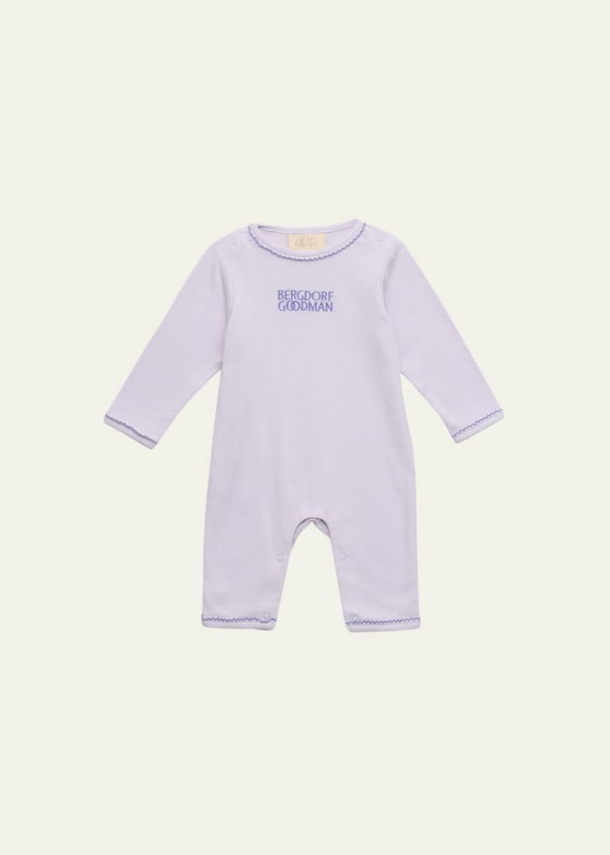 Albetta Kid's Embroidered Cotton Pointelle Playsuit, Size 0M-12M