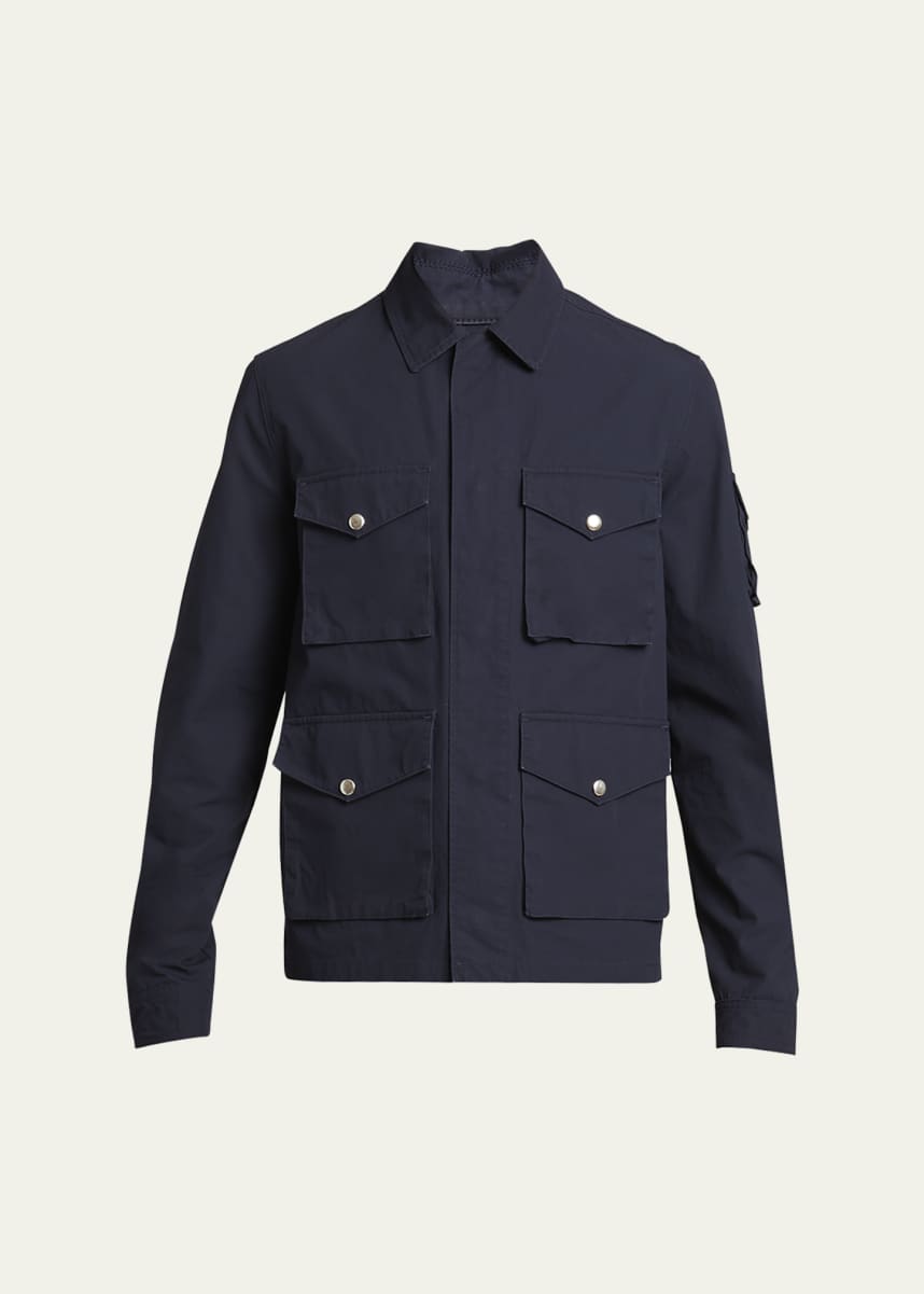 Givenchy Men's Cotton Ripstop Multi-Pocket Shirt
