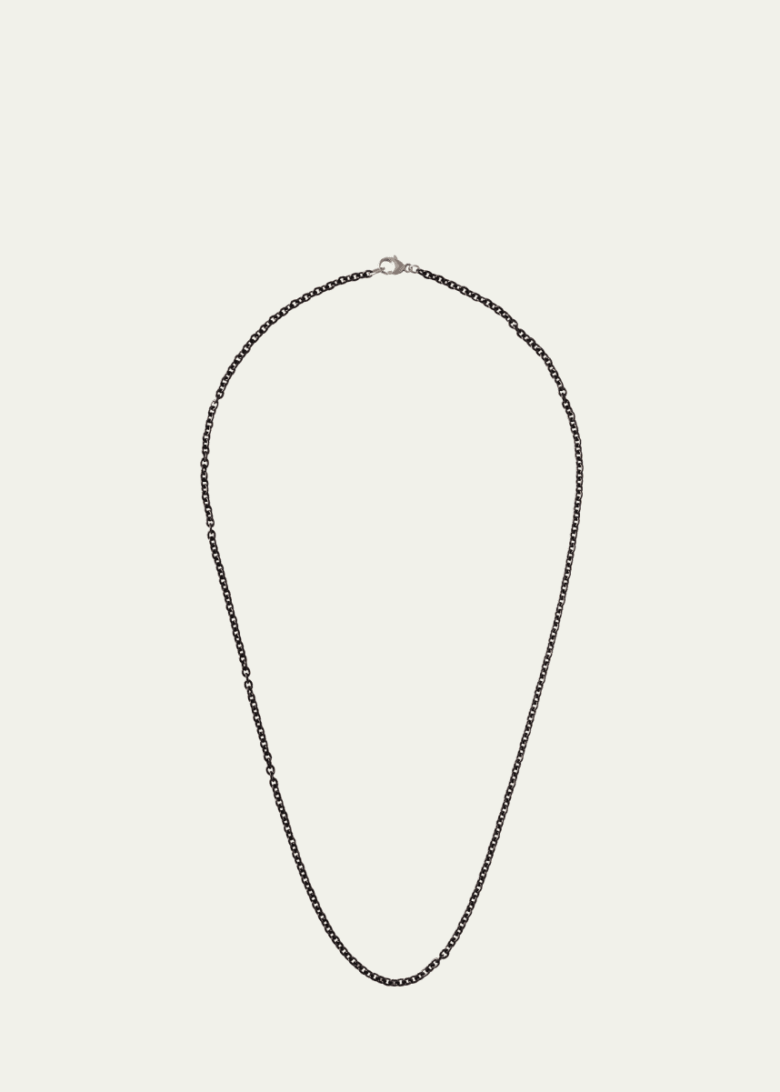 Jorge Adeler Men's Black Stainless Steel Chain Necklace, 20"L