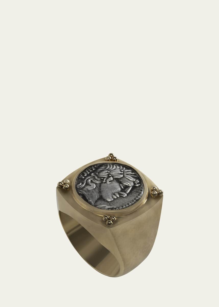 Jorge Adeler Men's 18K Rose Gold Authentic Apollo Coin Ring