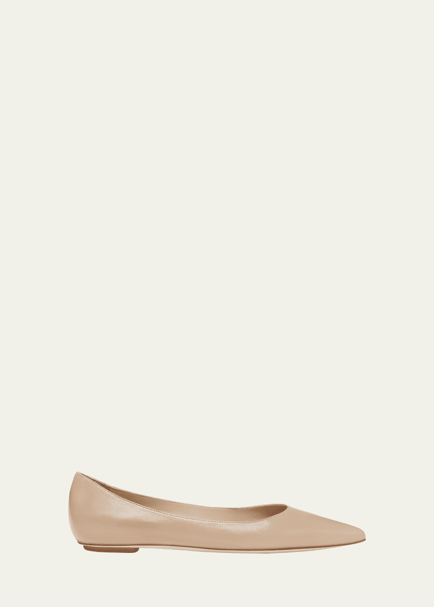 Stuart Weitzman Emilia Leather Ballerina Flats