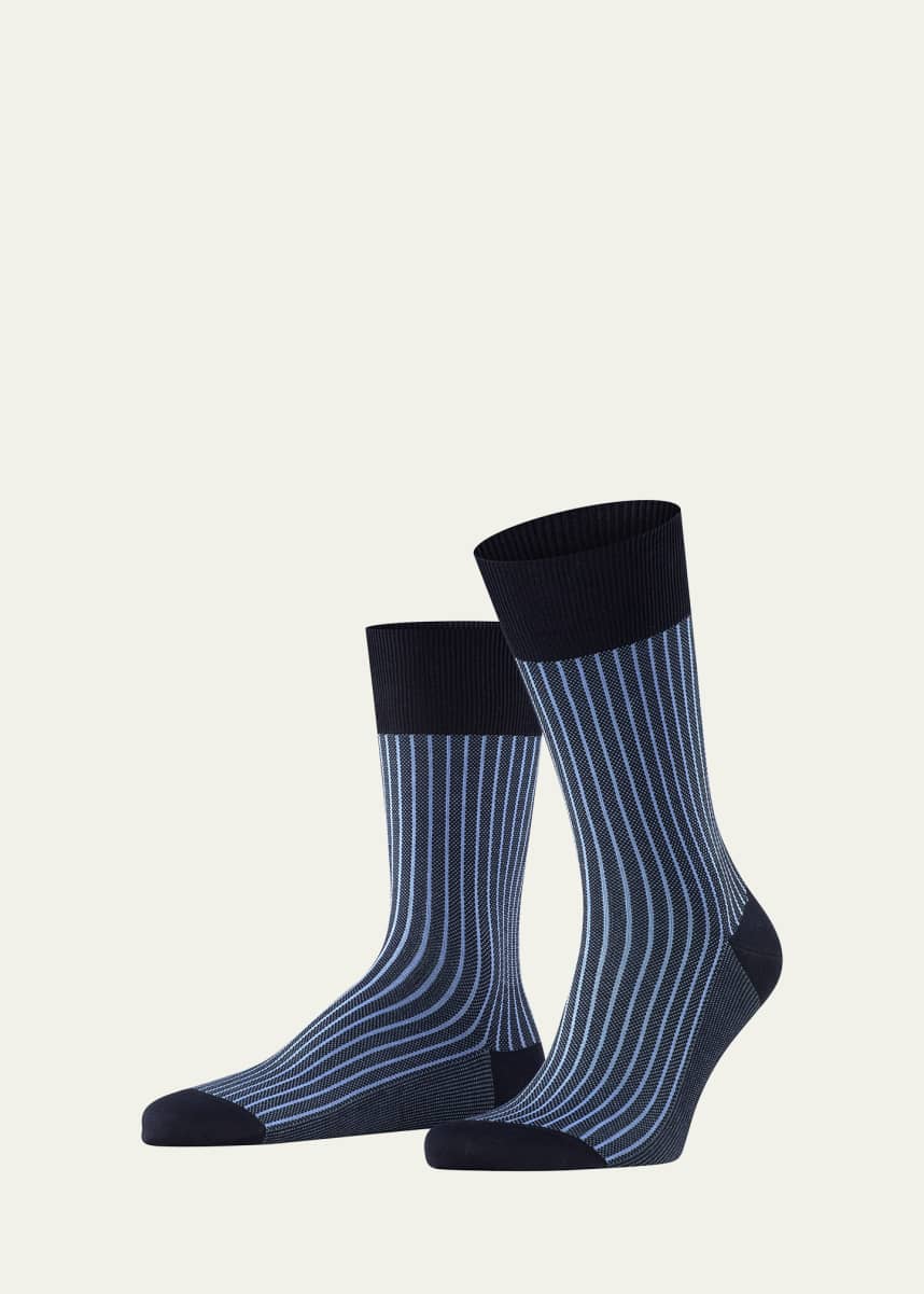 Falke Men's Cotton Stripe Mid-Calf Socks