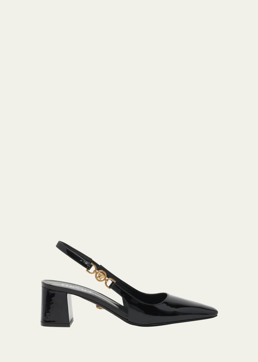 Versace Medusa Patent Slingback Pumps