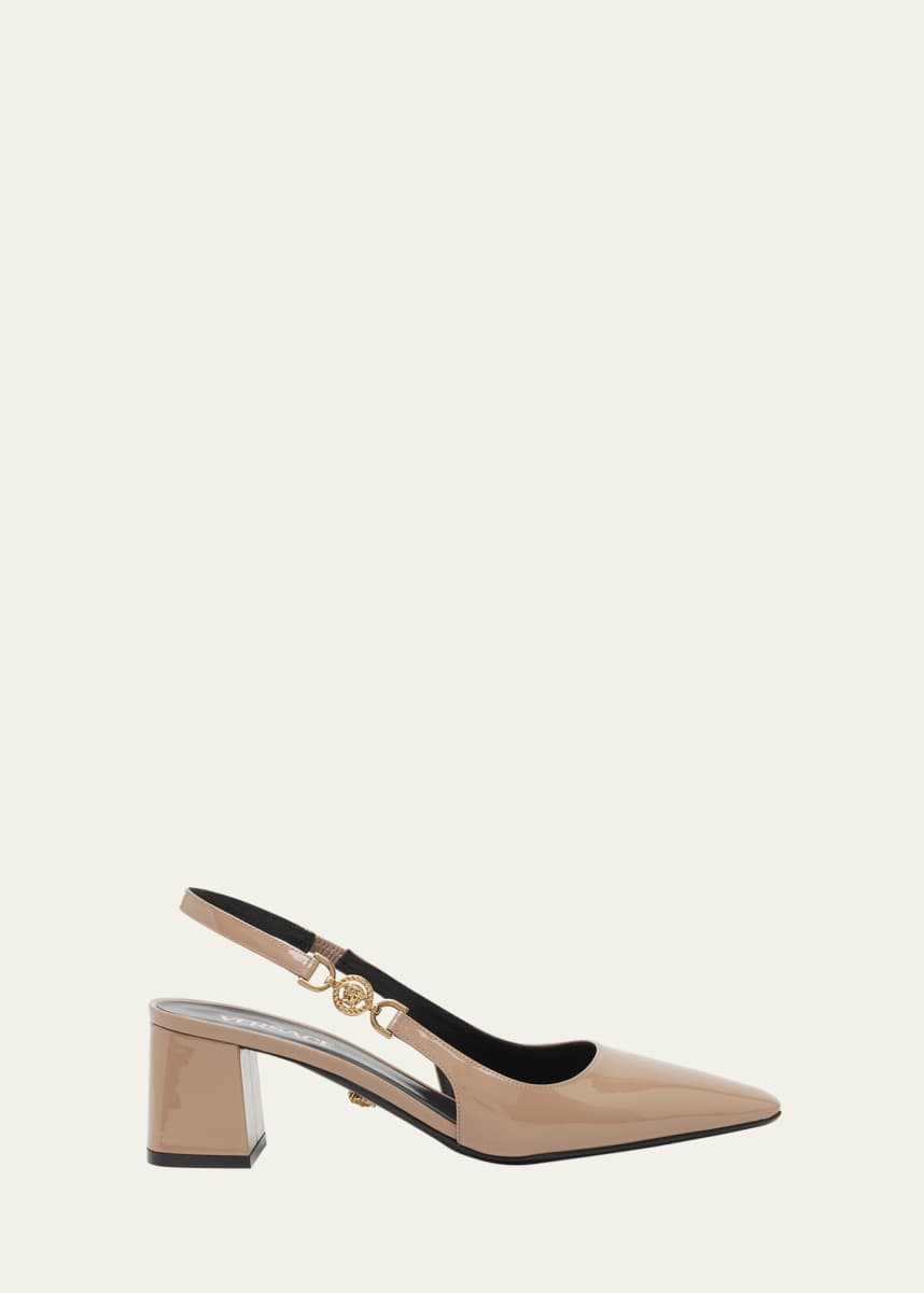Versace Medusa Patent Slingback Pumps
