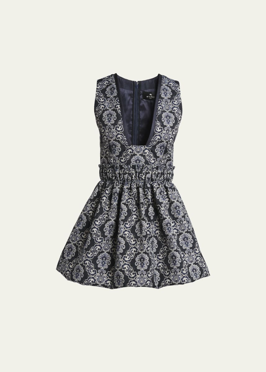 Prada Natte Pocket Mini Dress with Shoulder Buttons - Bergdorf Goodman