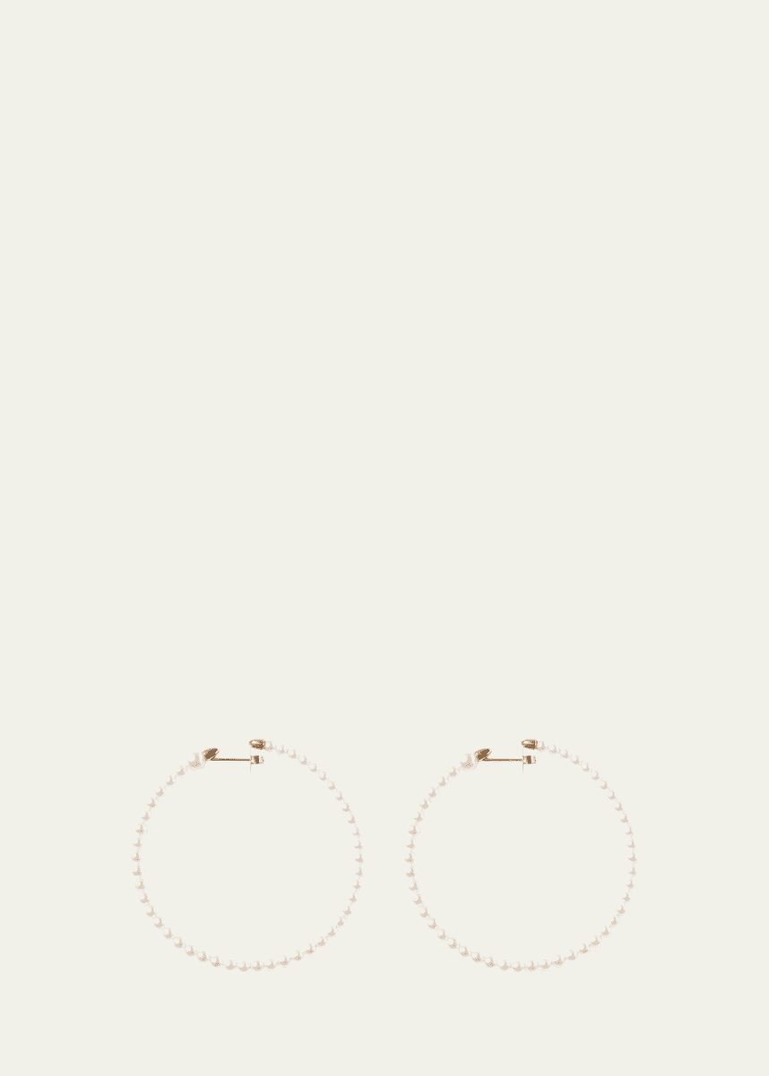 Mizuki 14K Yellow Gold 3mm Akoya Large Hoop Earrings