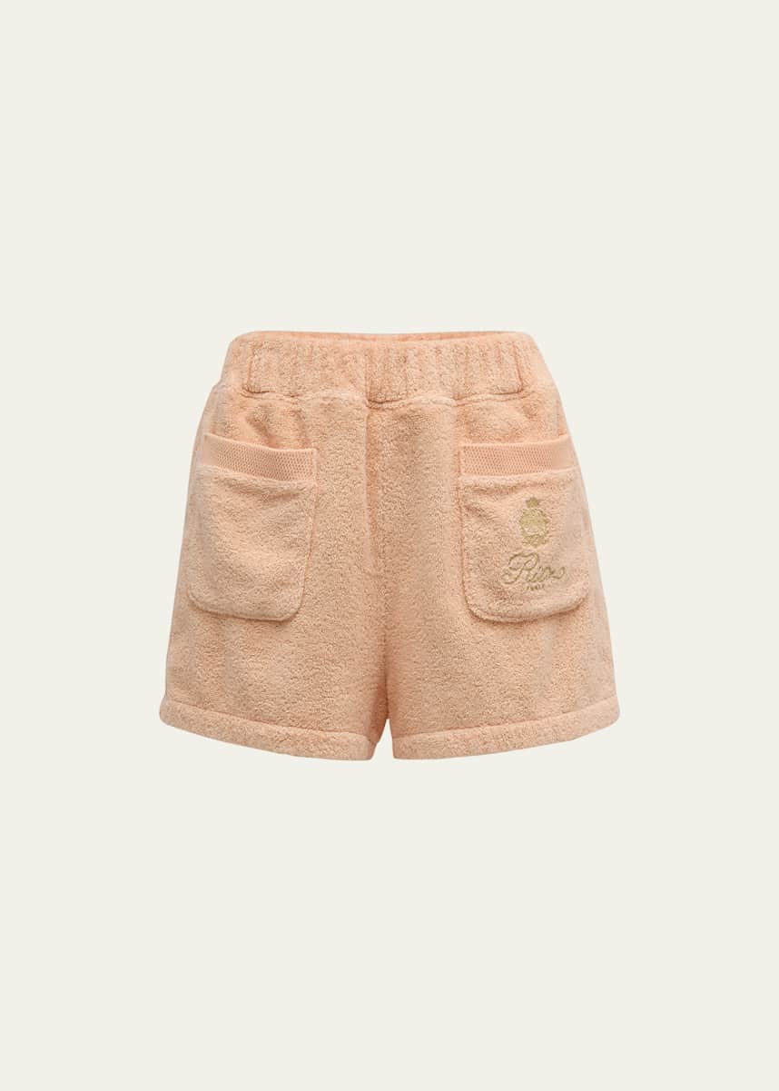 FRAME x Ritz Paris FRAME x Ritz Paris Embroidered Cotton-Terry Shorts