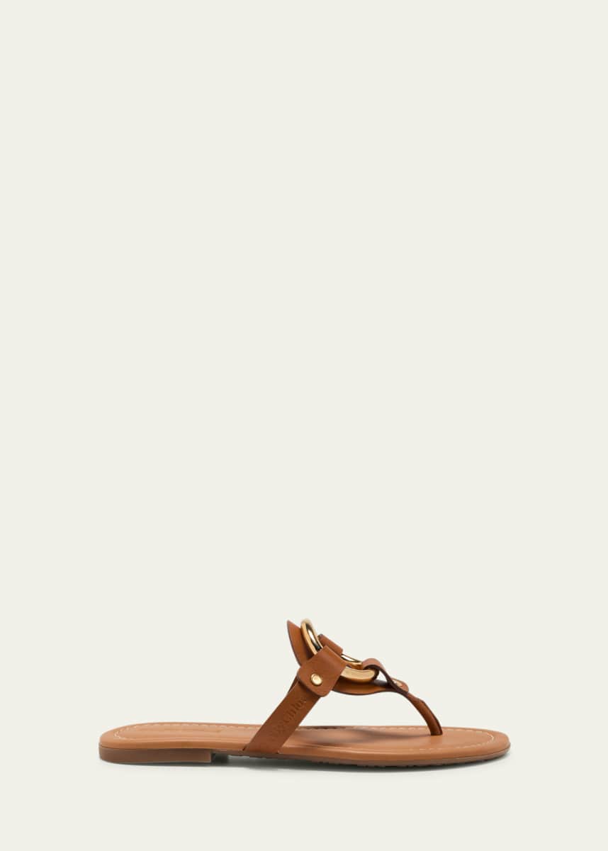 See by Chloe Hana Ring Thong Leather Flat Sandals