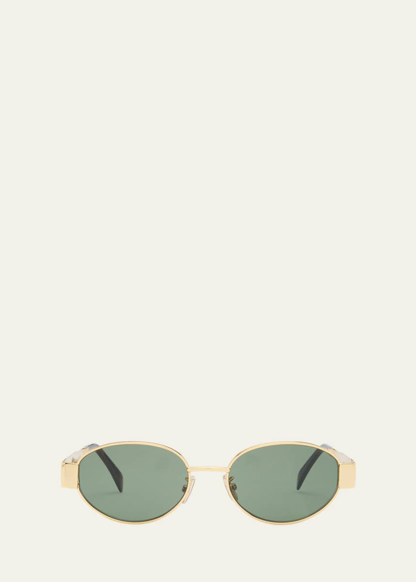 Celine Men's Triomphe Metal Oval Sunglasses