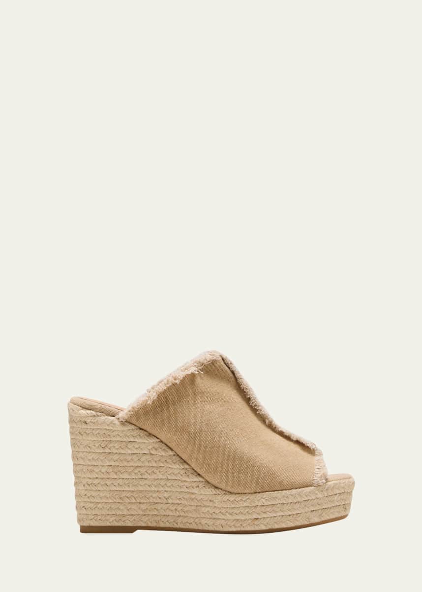 Castaner Fatima Frayed Canvas Slide Espadrilles