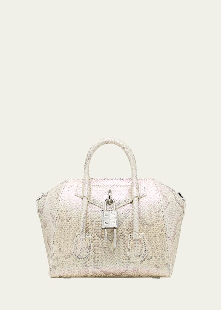 Givenchy Antigona Lock Mini Top-Handle Bag in Python