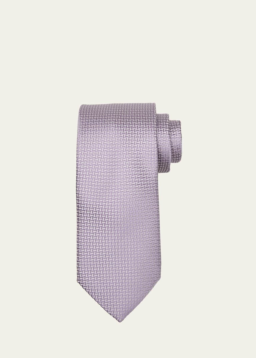 Brioni Men's Silk Tonal Chevron Tie
