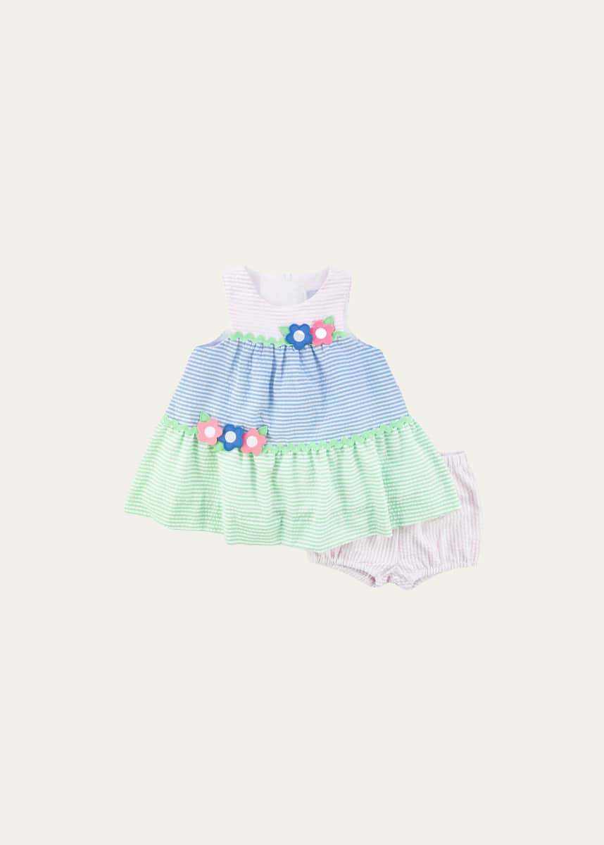 Tulip Print and Applique Knit Short Set by Florence Eiseman main image 1