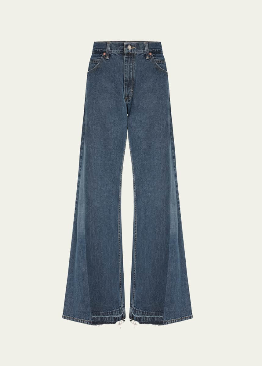 Maison Margiela Slash-Sides Wide-Leg Denim Pants - Bergdorf Goodman