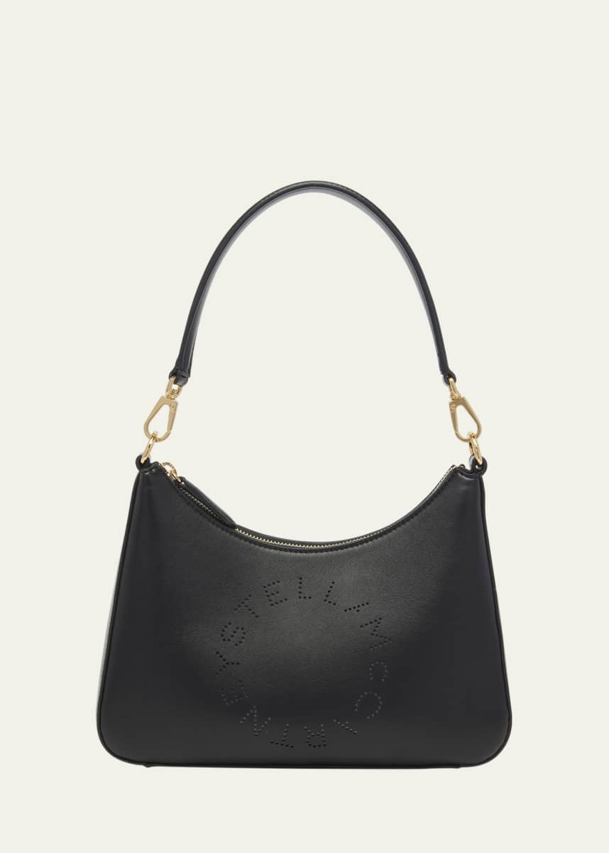 Stella McCartney Logo Vegan Leather Hobo Shoulder Bag