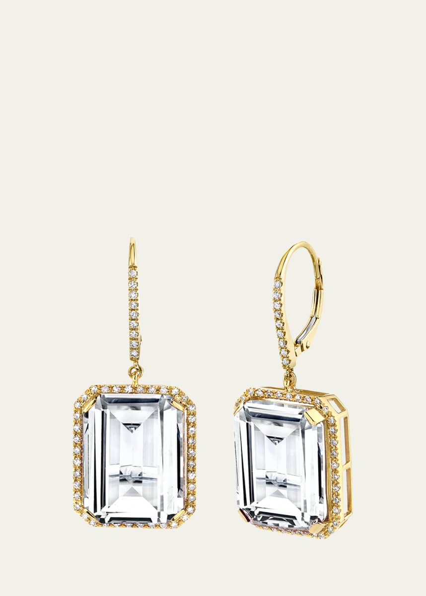 SHAY White Topaz and Diamond Portrait Earrings
