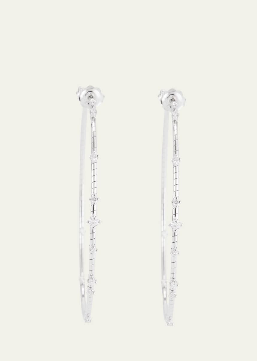 Mattia Cielo 18K White Gold 60mm Diamond Hoop Earrings
