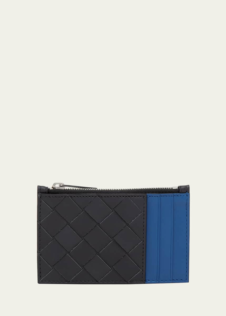 GIORGIO ARMANI Bifold Saffiano Leather Money Clip Wallet - Black