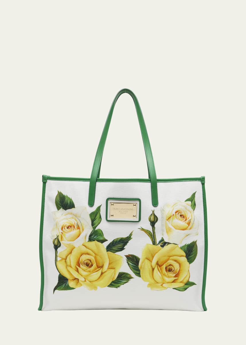Dolce&Gabbana Happy Garden Printed Canvas Tote Bag