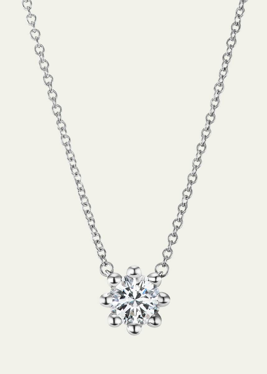 Oscar Massin Beaded 18K Recycled White Gold and Lab Grown Diamond Medium Pendant Necklace