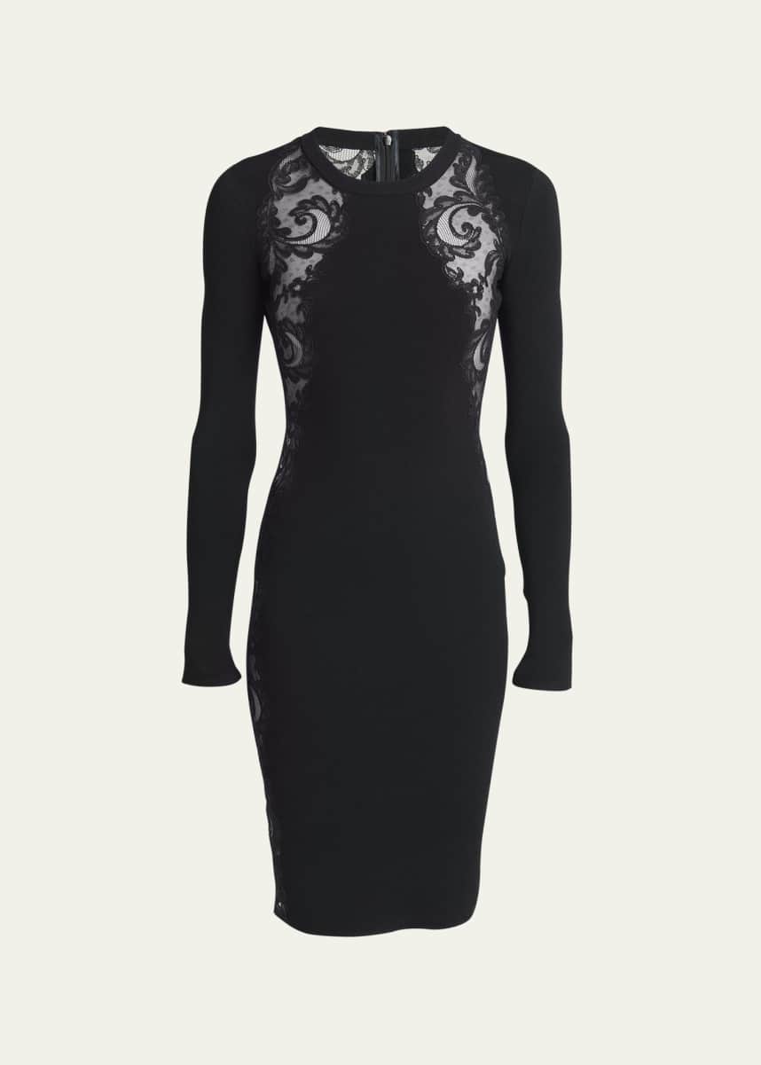 Versace Lace Insert Bodycon Midi Dress