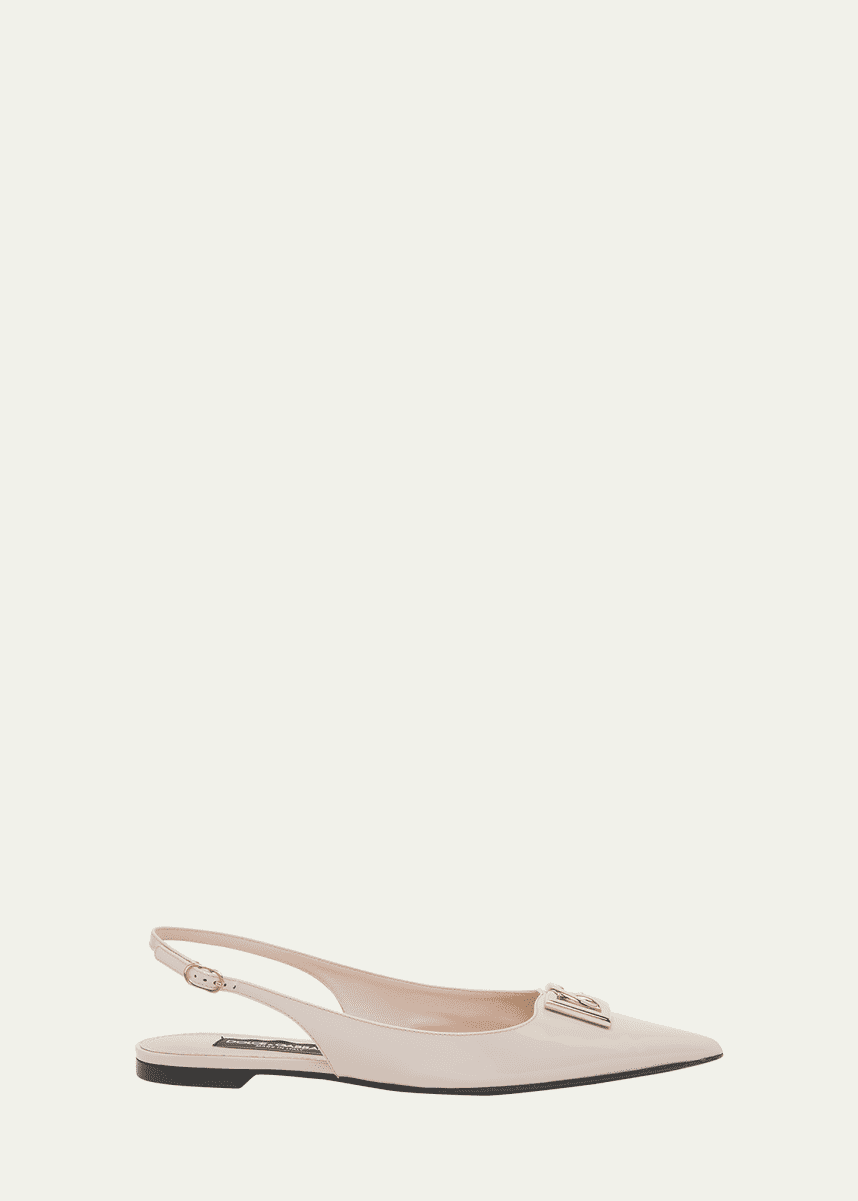 Dolce&Gabbana Lollo Patent Slingback Ballerina Flats