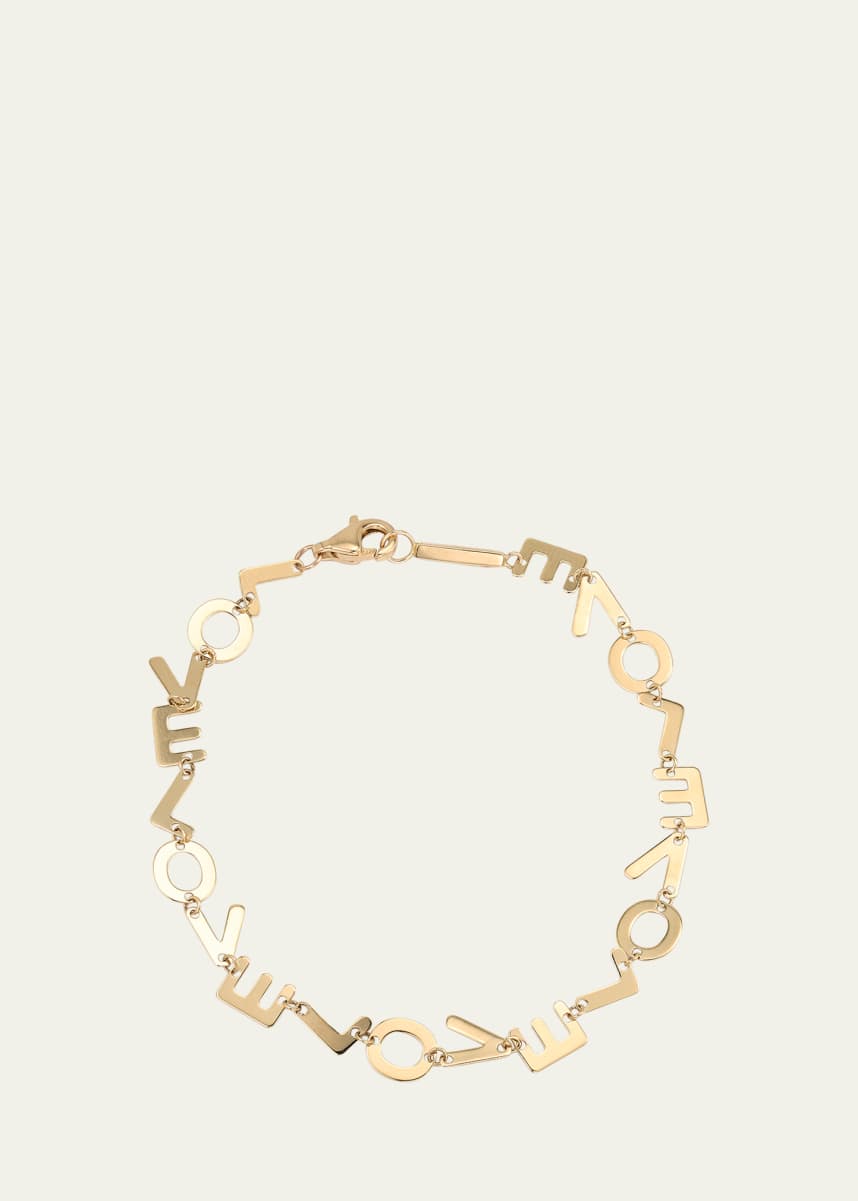 Lana 14K Gold Laser LOVE Chain Bracelet