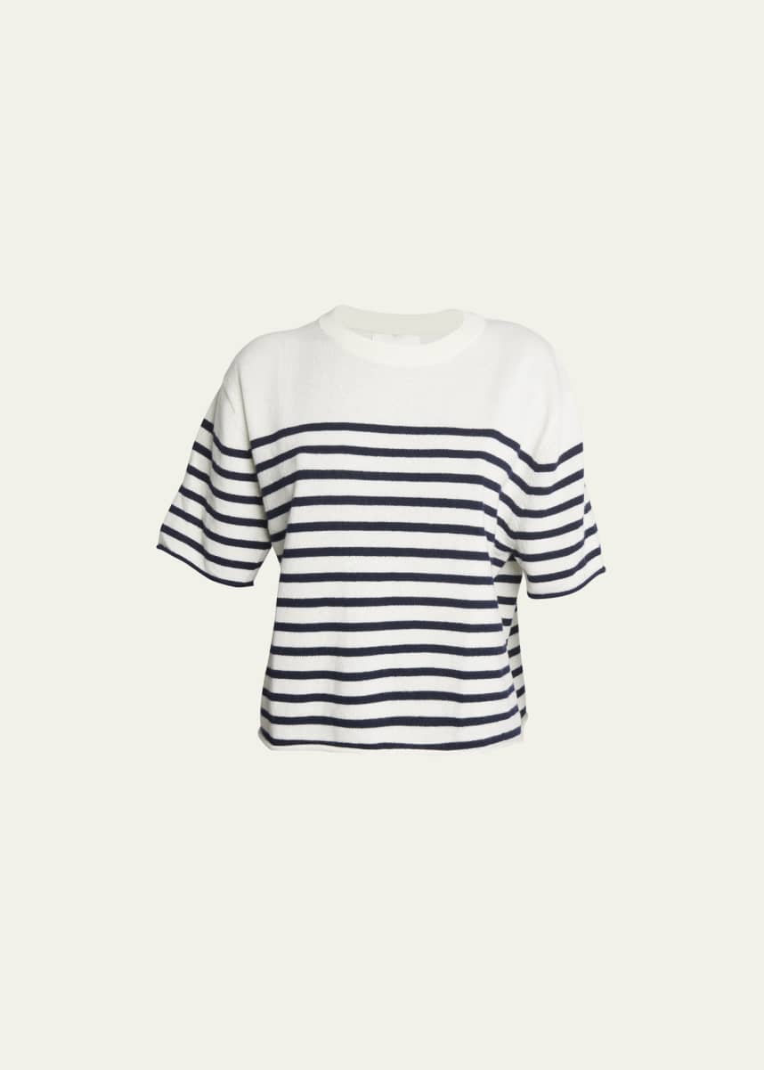 Lisa Yang Cila Cashmere Striped Short-Sleeve T-Shirt