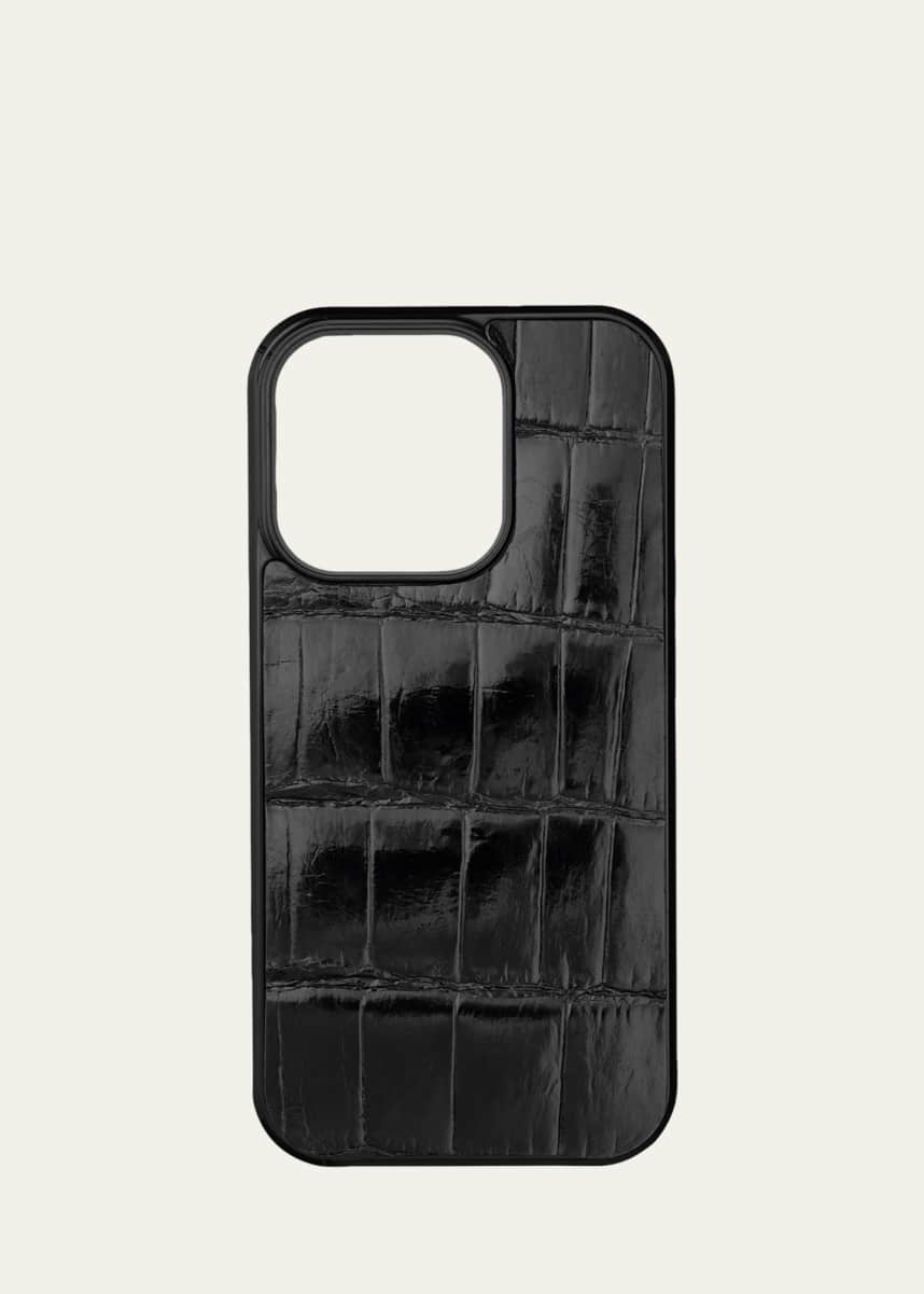 Abas Men's iPhone 15 Pro Leather Alligator Case