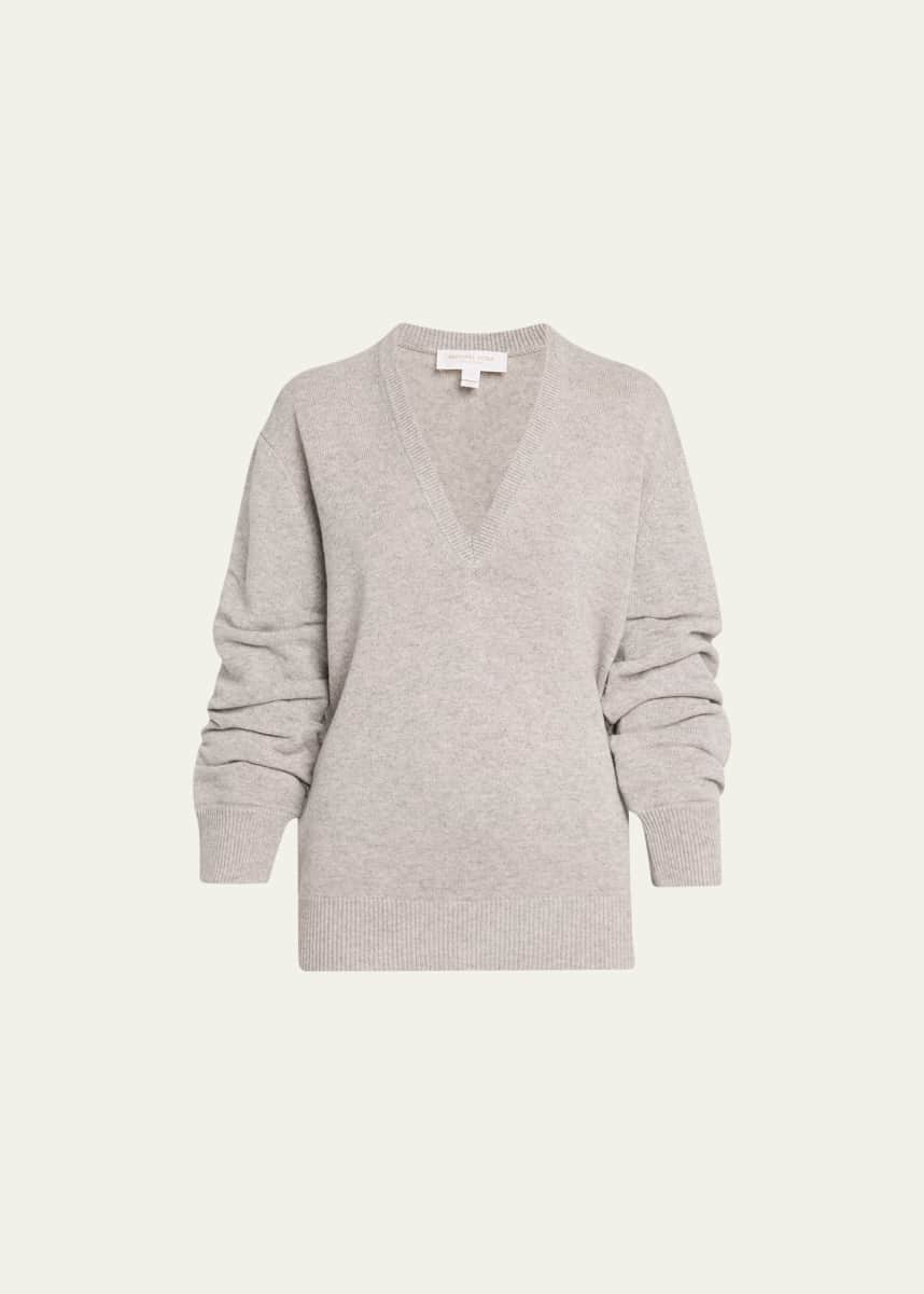 Michael Kors Collection Cashmere Push-Sleeve Knit Sweater