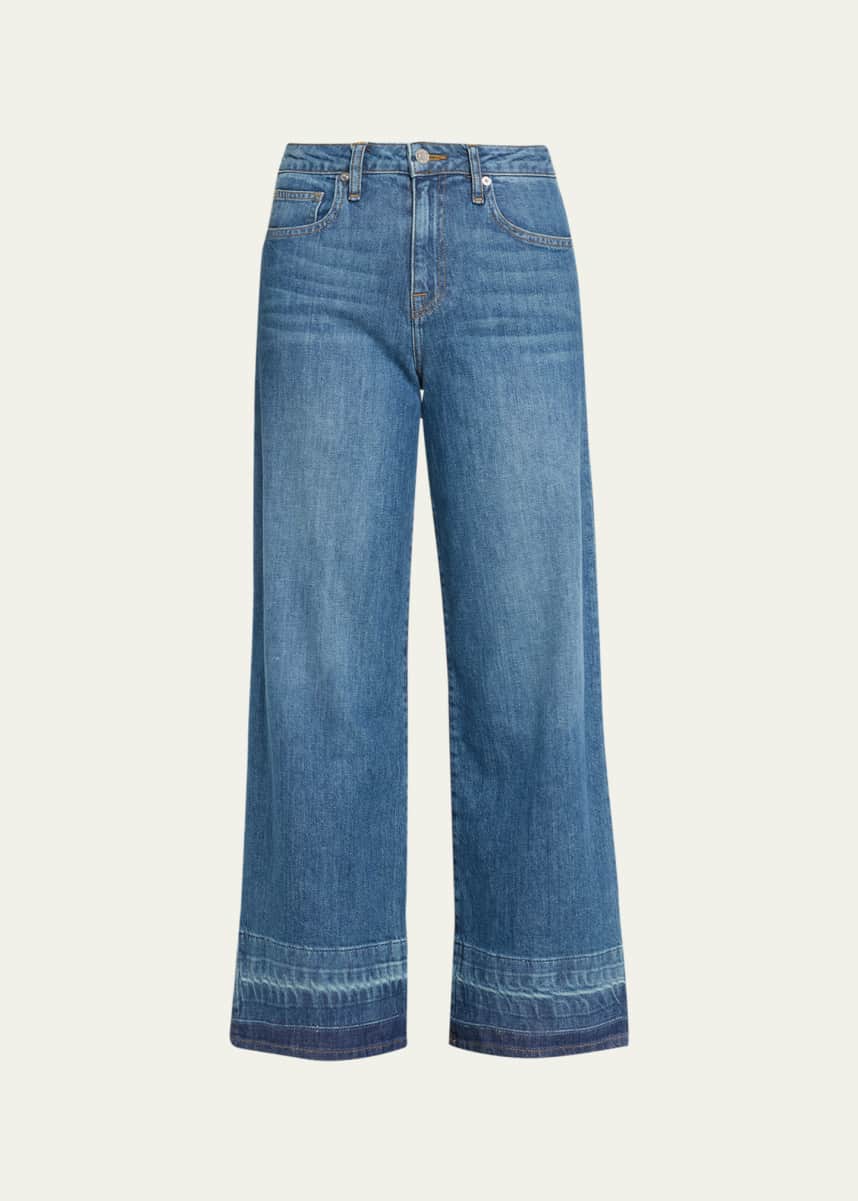 SIMKHAI Jude Mid-Rise Cropped Wide-Leg Denim Jeans