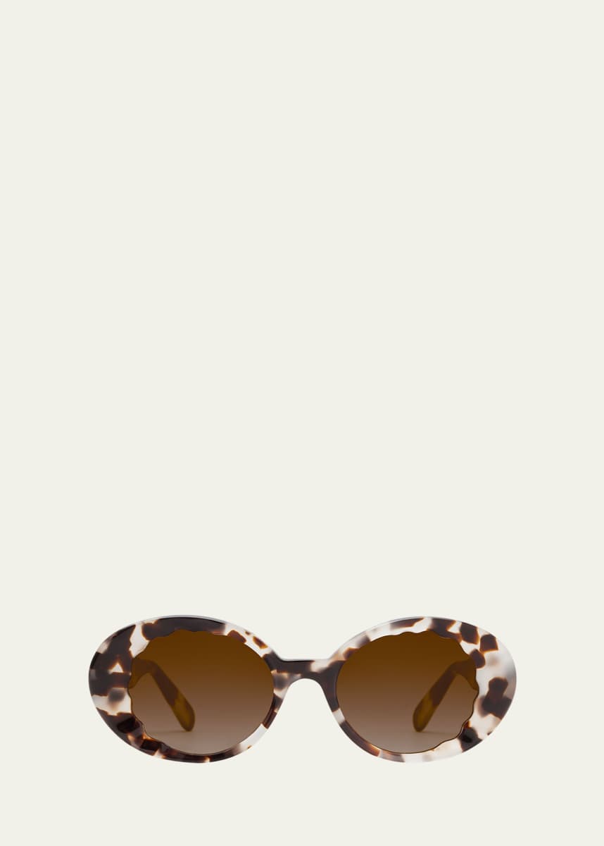 KREWE Alixie Acetate Oval Sunglasses