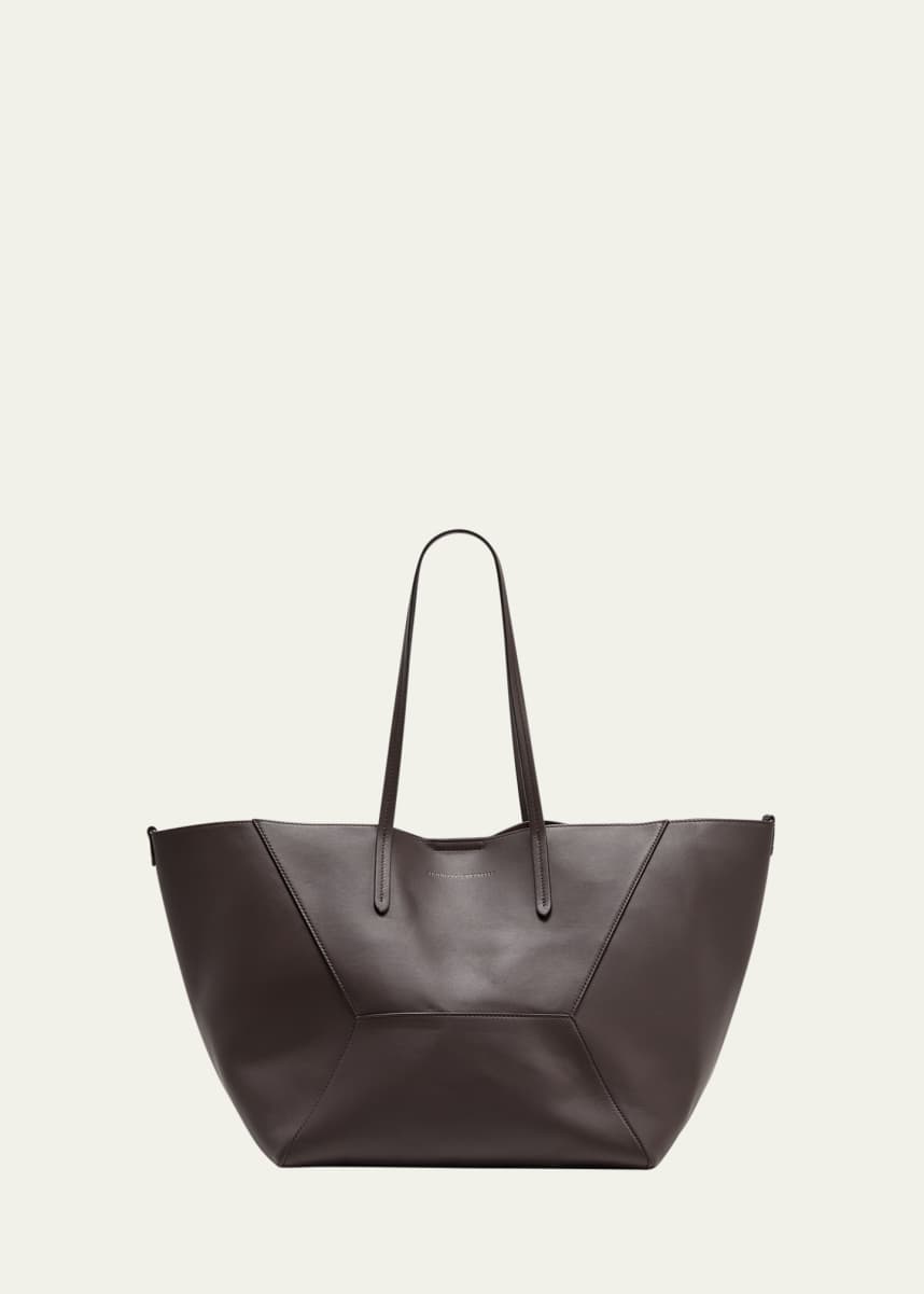 Brunello Cucinelli BC Duo Geometric Monili Leather Tote Bag