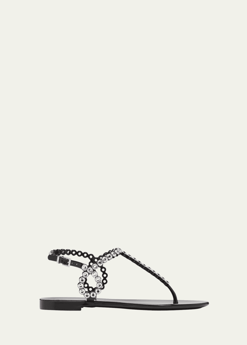 Aquazzura Almost Bare Crystal Jelly Slingback Sandals