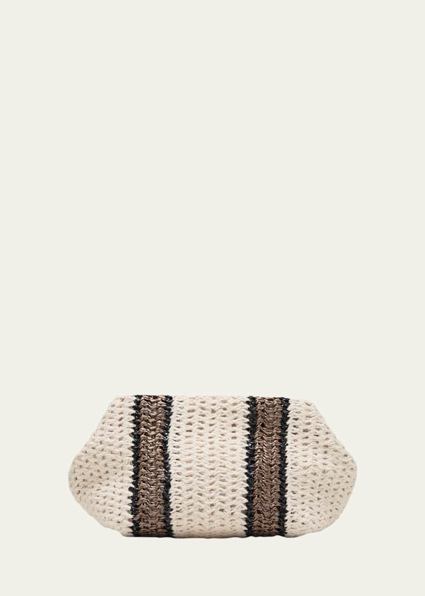 Brunello Cucinelli Striped Crochet Clutch Bag